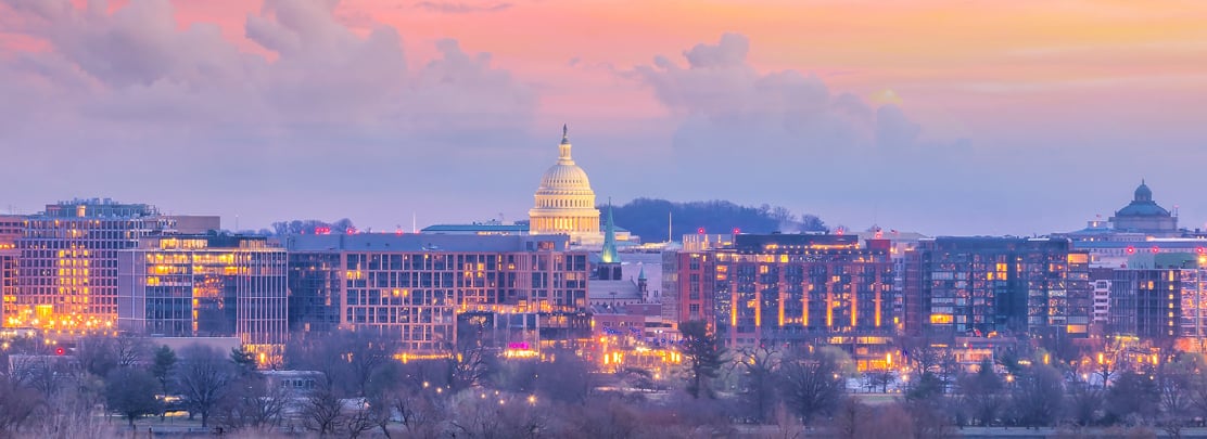 washington skyline at dusk downtown washington dc skyline at dusk